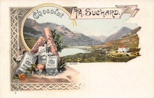 Advertising Chocolat Suchard Cacao Switzerland Bernina postcard B977