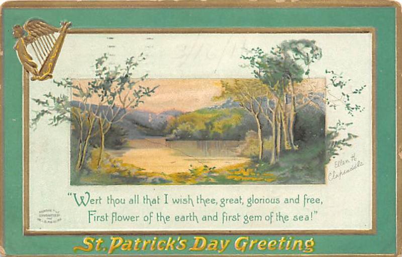 St Patrick's Day Post Card Old Vintage Antique 1911