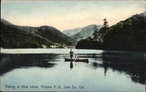 Midlake California CA Blue Lakes Fishing c1910 Vintage Postcard