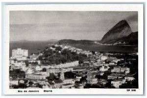 Rio de Janeiro Brazil Postcard Gloria Air view c1940's Unposted RPPC Photo