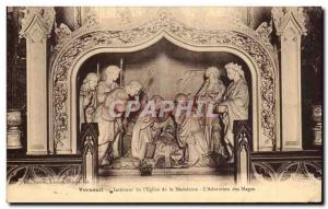 Postcard Old Verneuil Interior of & # 39Eglise Madeleine L & # 39Adoration th...