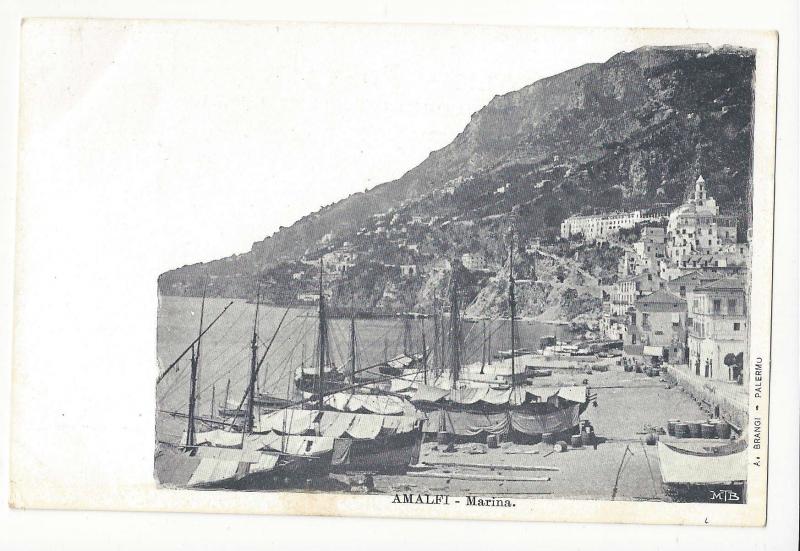 Italy Amalfi Marina Boats Brangi Vintage UDB Postcard ca 1905