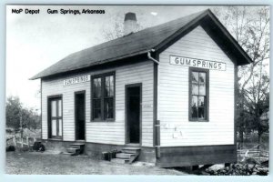 RPPC  GUM SPRINGS, Arkansas AR ~ MoP RAILROAD DEPOT c1980s Reprint Postcard