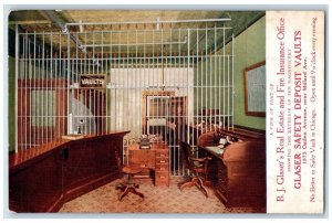 c1910's Glaser Safety Deposit Vaults Advertising Chicago Illinois IL Postcard 