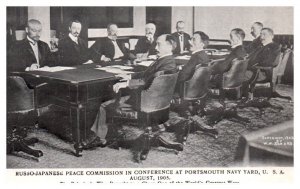 Russo Japanese Peace Commission at Portsmouth Navy Yard 1905 Boat Postcard