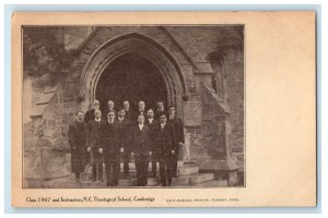 1907 Class and Instructors N.C. Theological School Cambridge Postcard 