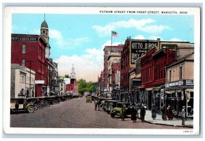 c1920's Putnam Street from Front Street, Marietta Ohio OH Posted Postcard