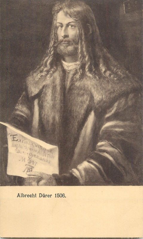 Fine art vintage postcard Albrecht Durer 1506 selfportrait