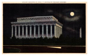 Postcard Washington DC - Lincoln Memorial at Night