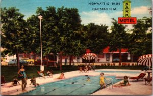 Linen Postcard Park Motel US Highways 62-180-285 in Carlsbad, New Mexico