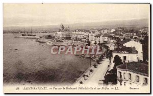 Old Postcard Saint Raphael View Boulevard Felix Martin and Frejus