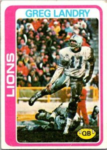 1978 Topps Football Card Greg Landry Detroit Lions sk7319