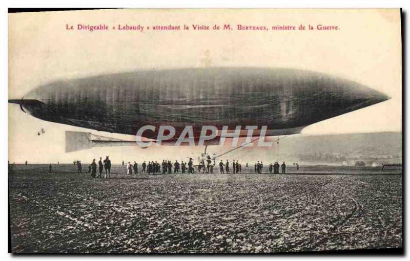 Old Postcard Jet Aviation Zeppelin Airship Lebaudy awaiting the visit of Mini...