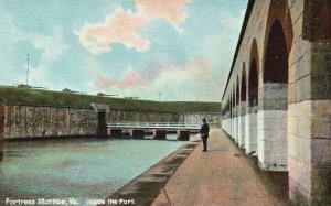 Vintage Postcard Inside The Fort Fortress Monroe Virginia Hugh C. Leighton Pub.