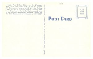 Postcard WI Milwuakee  - Post Office