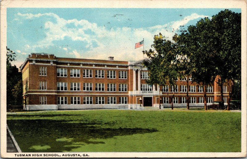 Vtg 1910s Tubman High School Augusta Georgia GA Postcard