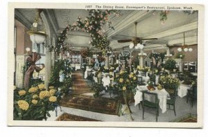 Postcard The Dining Room Davenport's Restaurant Spokane WA