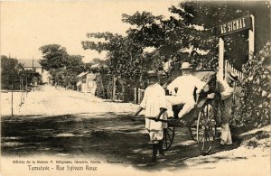 PC CPA MADAGASCAR, TANANARIVE, RUE SYLVAIN ROUX, Vintage Postcard (b19942)