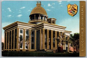 Vtg Montgomery Alabama AL State Capitol Gold Gilt Embossed 1910s View Postcard