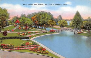 Lagoon and Mound Belle Isle - Detroit, Michigan MI