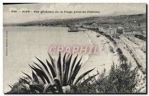 Postcard Old Nice Vue Generale of the Chateau Beach taken