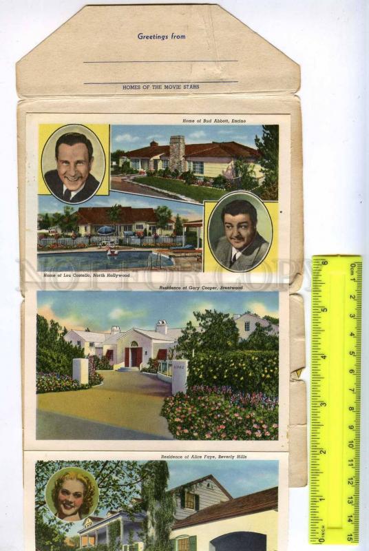 241870 USA Homes of MOVIE STARS Vintage set of 18 views