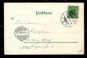 dc670 - Germany EASTER 1900 Colored Egg & Clover. Very Nice Postcard
