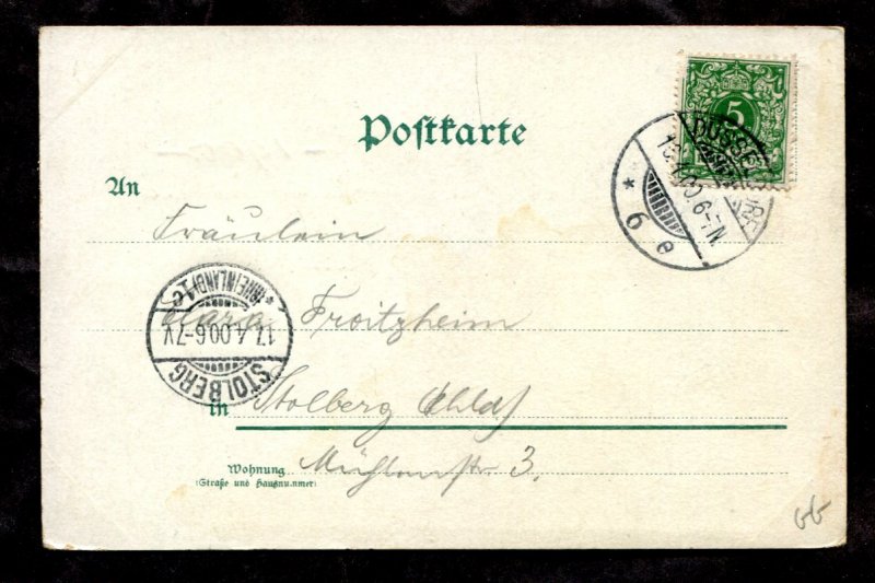 dc670 - Germany EASTER 1900 Colored Egg & Clover. Very Nice Postcard