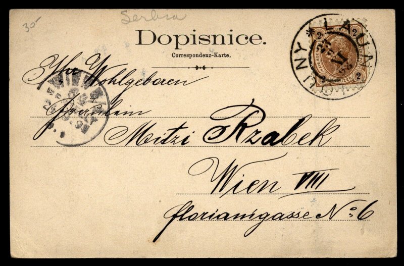 Austria 1898 Louny Laun Card  to Vienna 