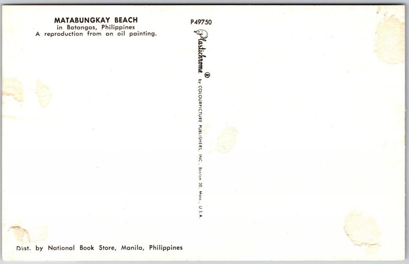 Matabungkay Beach Batangas Philippines Reproduction From Oil Painting