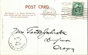 Victoria Square Montreal Canada Postcard c1907 1c Stamp Cancel Import Co PM Vtg 