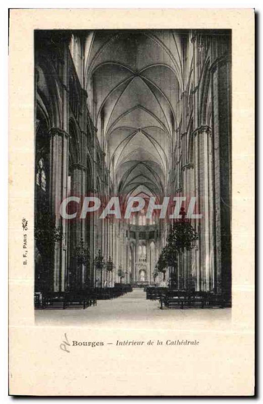 Old Postcard Bourges inside the Cathedral