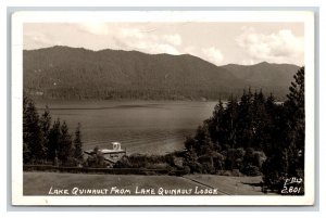 RPPC Lake Quinault From Lodge Washington WA Ellis Photo 2801 Postcard R20