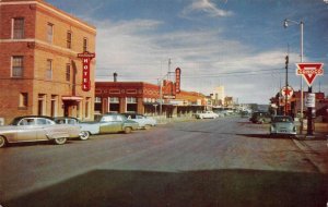 Shelby Montana Street Scene, Conoco Gas Pump Vintage Postcard TT0091