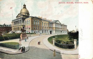 Postcard State House Boston Massachusetts