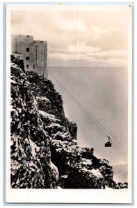 c1940's Cable Car Table Mountain Cape Town P.E. Africa RPPC Photo Postcard