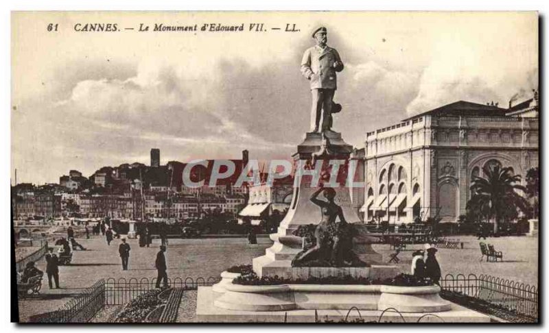 Old Postcard Cannes Monument d & # 39Edouard VII