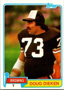 1981 Topps Football Card Doug Dieken Cleveland Browns sk60092