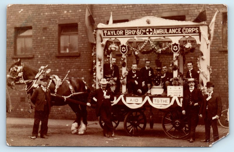 RPPC Ambulance Wagon West Yorkshire England Real Photo Postcard