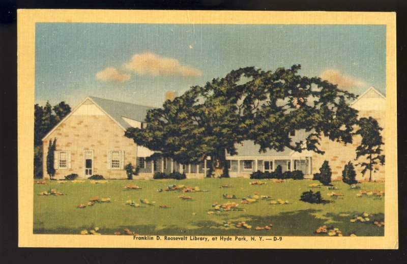 Hyde Park, New York/NY Postcard, View Of Franklin D. Roosevelt Library