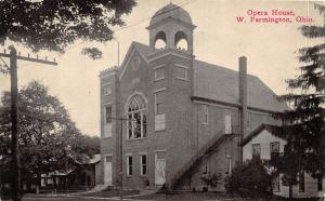 D25/ West Farmington Ohio Postcard 1913 Opera House Building