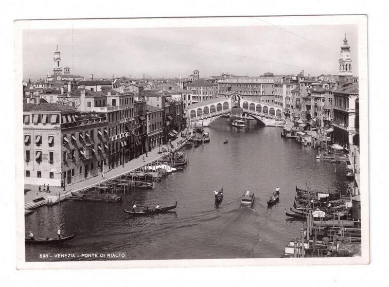 RPPC Venice Italy Ponte Di Rialto Real Photo Postcard Veneto