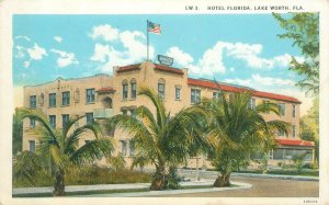 Lake Worth Florida Hotel Florida White Border Advertising Postcard Unused