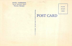 TOCCOA, GA Georgia  HOTEL ALBERMARLE Roadside STEPHENS CO c1940's Linen Postcard