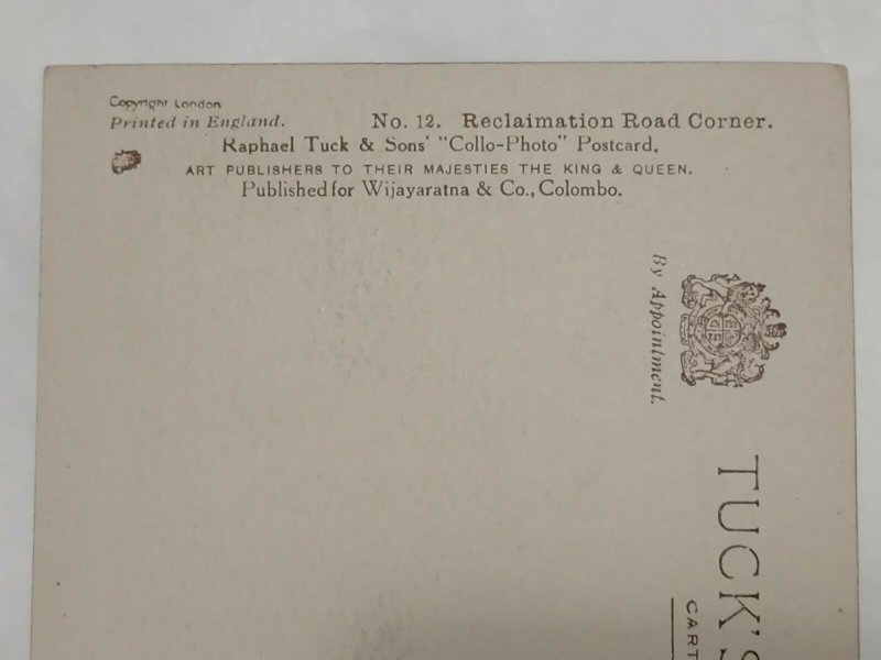 Postcard C1910s Reclamation Road Corner Colombo Ceylon Sri Lanka Tuck's 1034