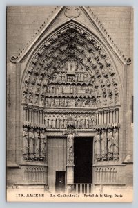 Amiens The Cathedral Portal of the Virgin Golden Door Vintage Postcard 0514