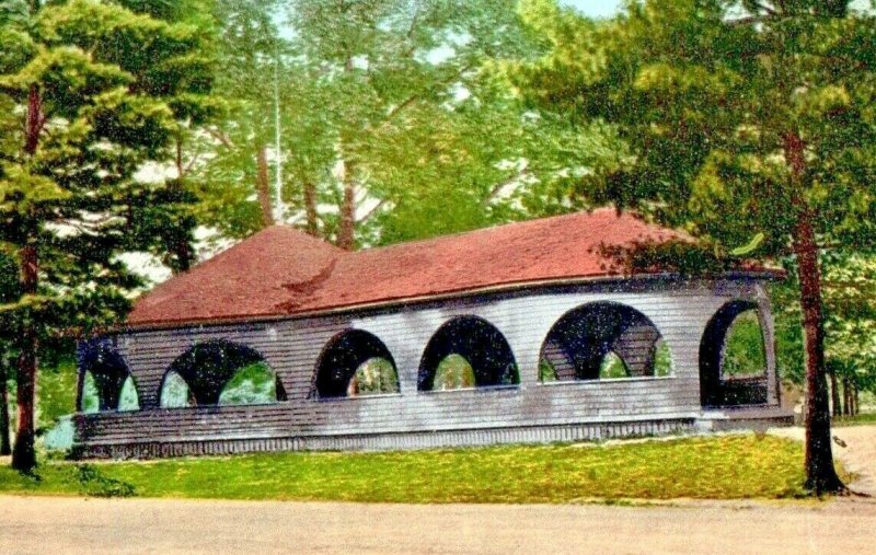 c1910 Pavilion At Entrance To Forest Lake Springfield Massachusetts MA Postcard