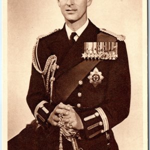 c1950s London, England Duke Edinburgh Royal Portrait Military Uniform Medal A345