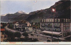 Switzerland Meiringen Hotel Brunig und Anderegg Vintage Postcard C088