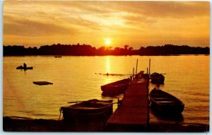 M-10691 Sunset Landscape Row Boats